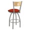 Holland Bar Stool Co 25" Swivel Counter Stool, Nickel Finish, Nat Back, Graph Poppy Seat 83025ANNatMplB021 - alternate 3